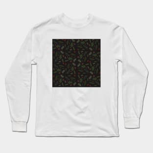 Christmas Tree Pattern - Dark Theme Long Sleeve T-Shirt